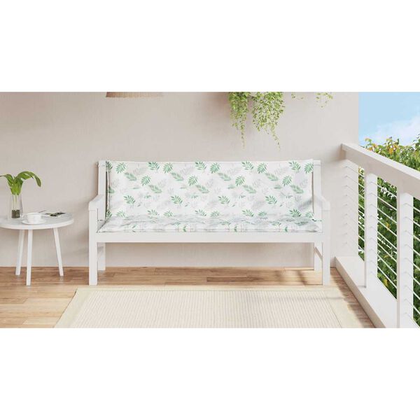 vidaXL Garden Bench Cushions 2 pcs Leaf Pattern 150x50x7 cm Fabric