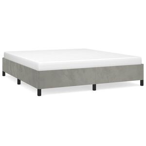 vidaXL Bed Frame without Mattress Light Grey California King Velvet