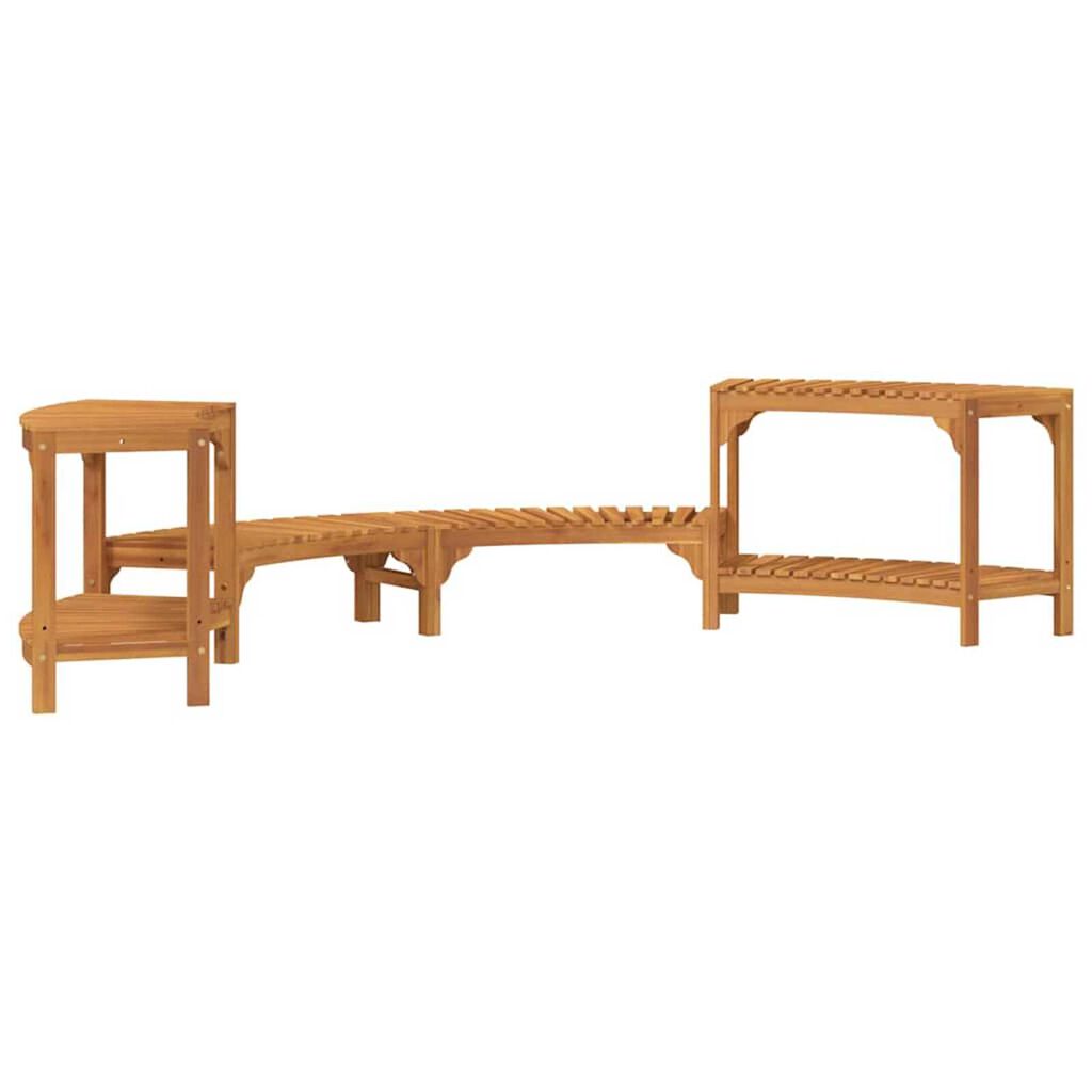 vidaXL Hot Tub Surround Brown 252 x 112 x 55.5 cm Solid acacia wood