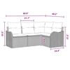 vidaXL Garden Sofa Set with Cushion 4 pcs Black Poly rattan
