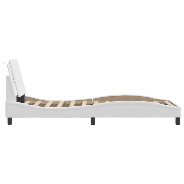 vidaXL Bed Frame without Mattress "Zadar" White 100x203 cm Faux Leather