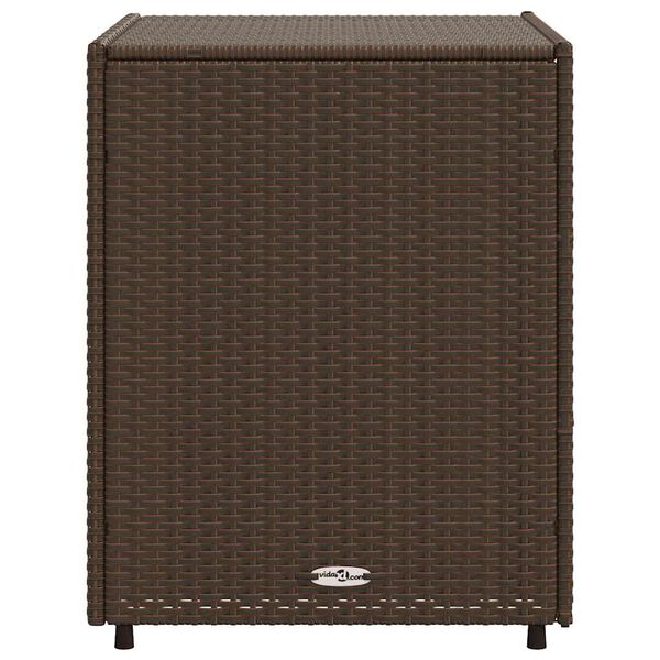 vidaXL Garden Storage Cabinet Brown 55x59x69 cm Poly Rattan