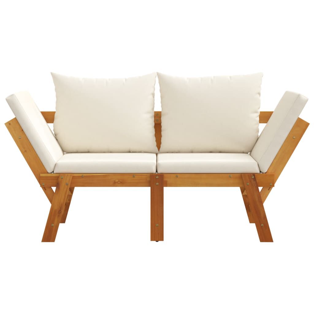 vidaXL Garden Bench with Cushions 2-in-1 Solid Wood Acacia