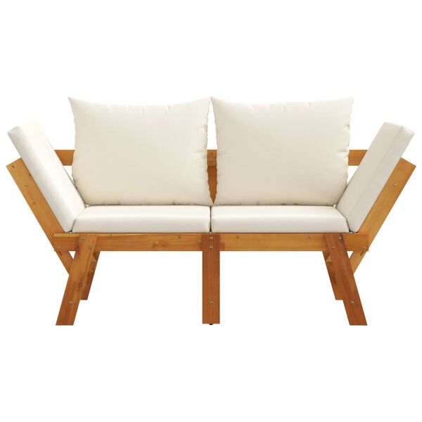 vidaXL Garden Bench with Cushions 2-in-1 Solid Wood Acacia