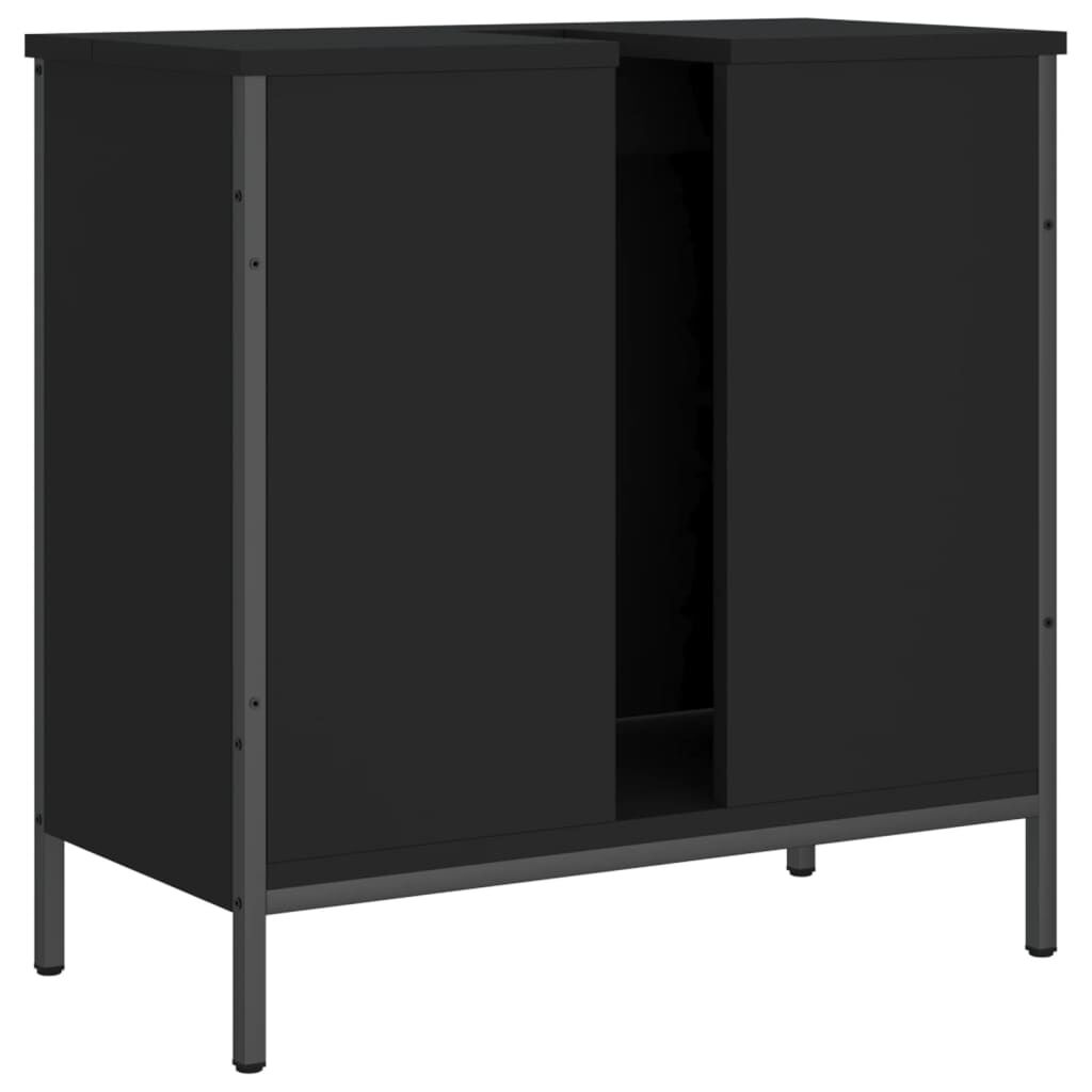 vidaXL Bathroom Sink Cabinet Black 60x30x60 cm Engineered Wood