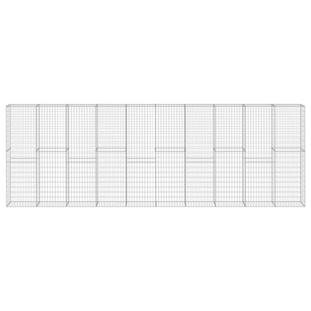 vidaXL Gabion Wall with Covers Galvanised Steel 600x30x200 cm