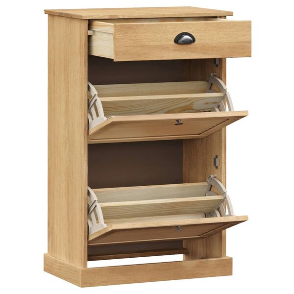 vidaXL Shoe Cabinet VIGO 60x35x96 cm Solid Wood Pine