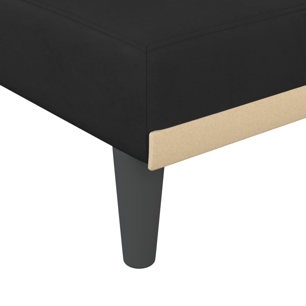 vidaXL Chaise Longue Black Velvet