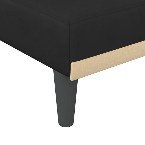 vidaXL Chaise Longue Black Velvet