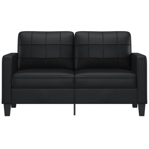vidaXL 2-Seater Sofa Black 140 cm Faux Leather