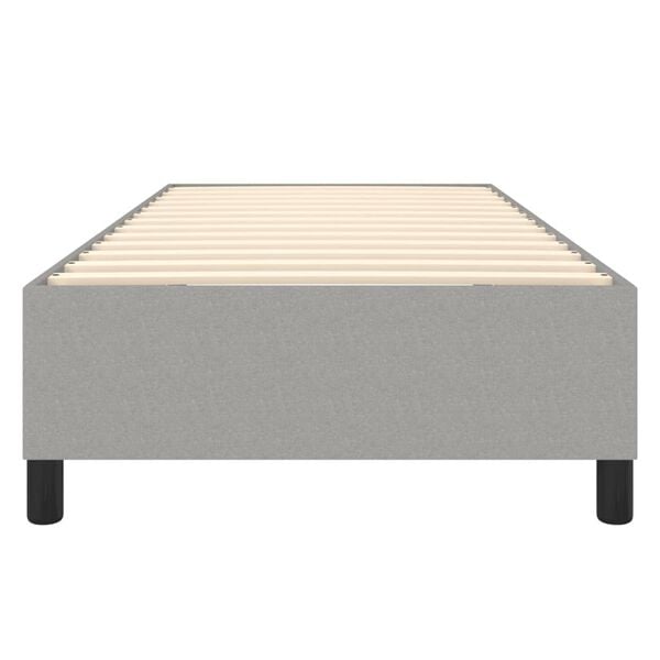 vidaXL Bed Frame without Mattress Light Grey Twin XL Fabric (US Only)