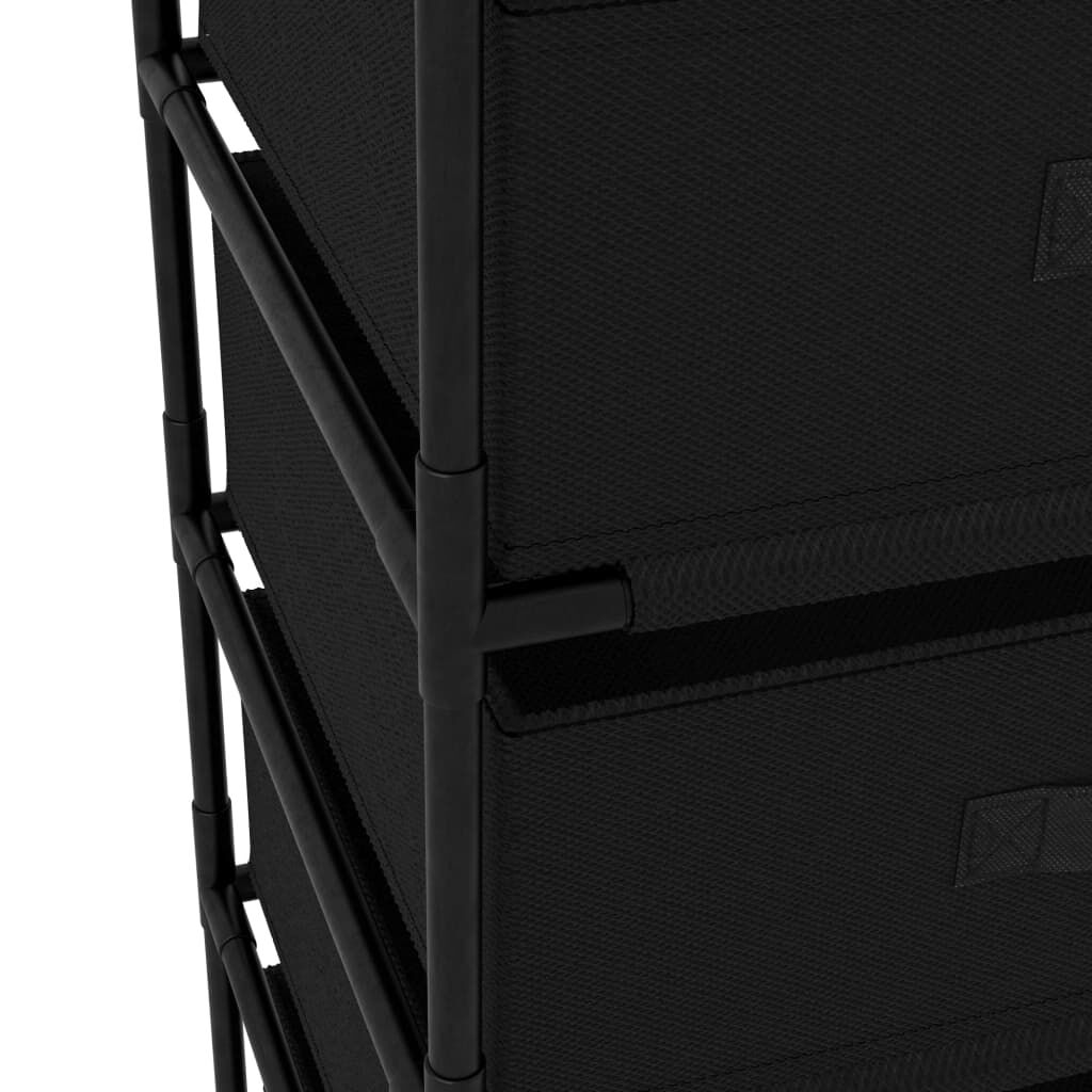 vidaXL Storage Rack with 4 Fabric Baskets Steel Black