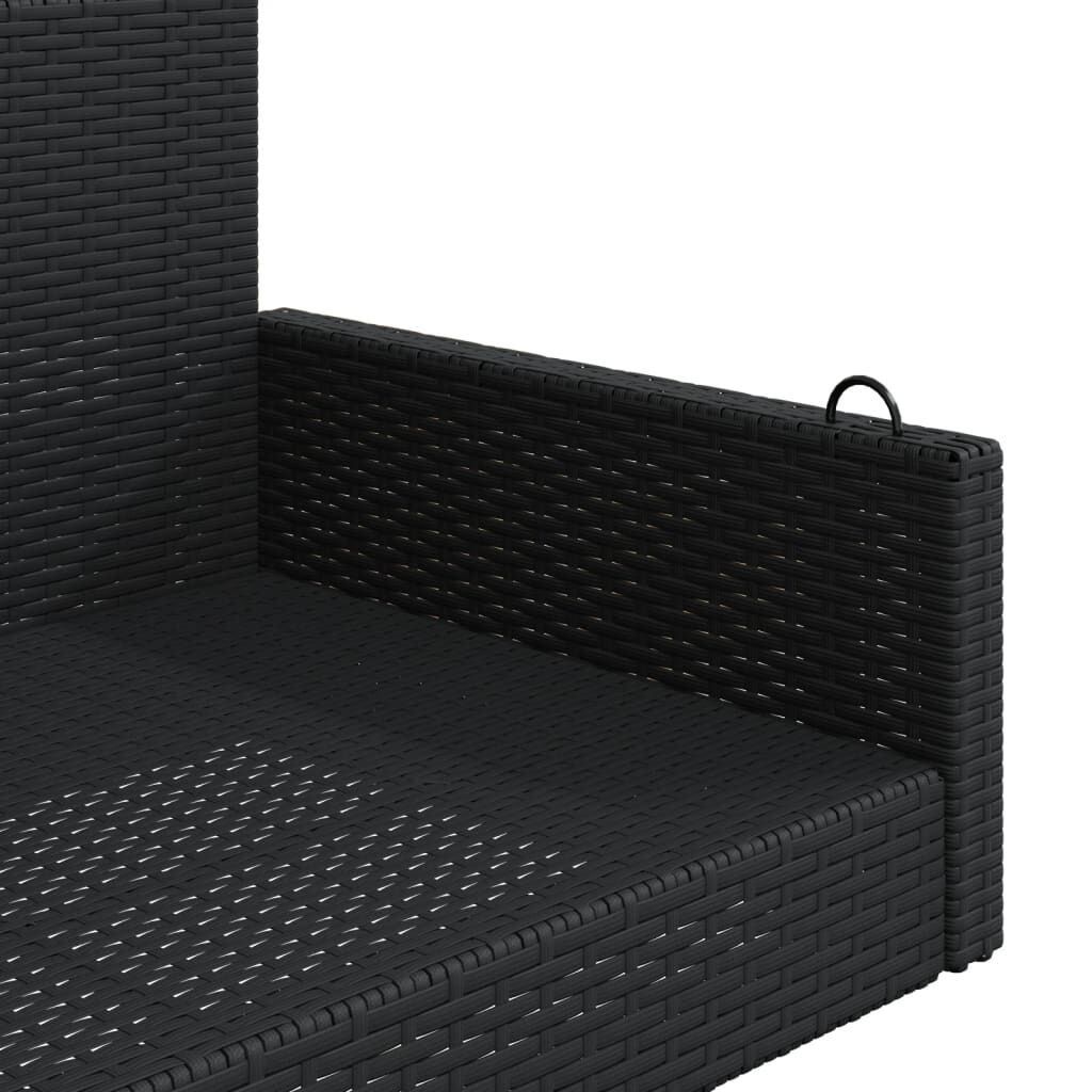 vidaXL Swing Bench Black 119x56x48 cm Poly Rattan