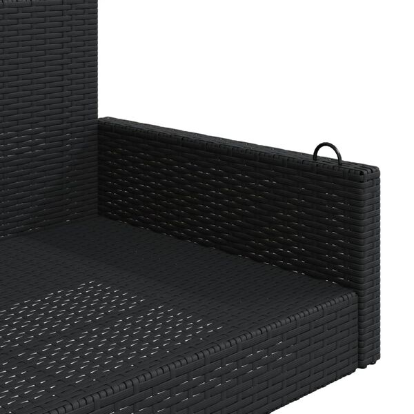 vidaXL Swing Bench Black 119x56x48 cm Poly Rattan