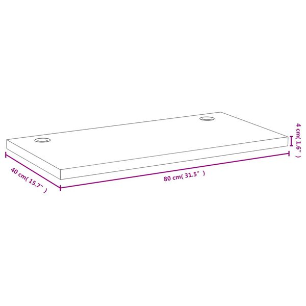 vidaXL Desk Top 80x40x4 cm Bamboo