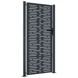 vidaXL Garden Gate Anthracite 105x205 cm Steel Square Design