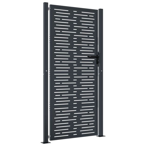 vidaXL Garden Gate Anthracite 105x205 cm Steel Square Design