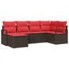 vidaXL Sofa Set 6 pcs Brown Poly Rattan
