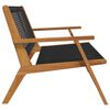 vidaXL Garden Furniture Black 122 x 78 x 73cm Solid Acacia wood