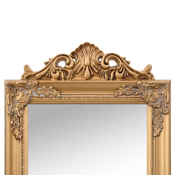 vidaXL Free-Standing Mirror Gold 40x160 cm