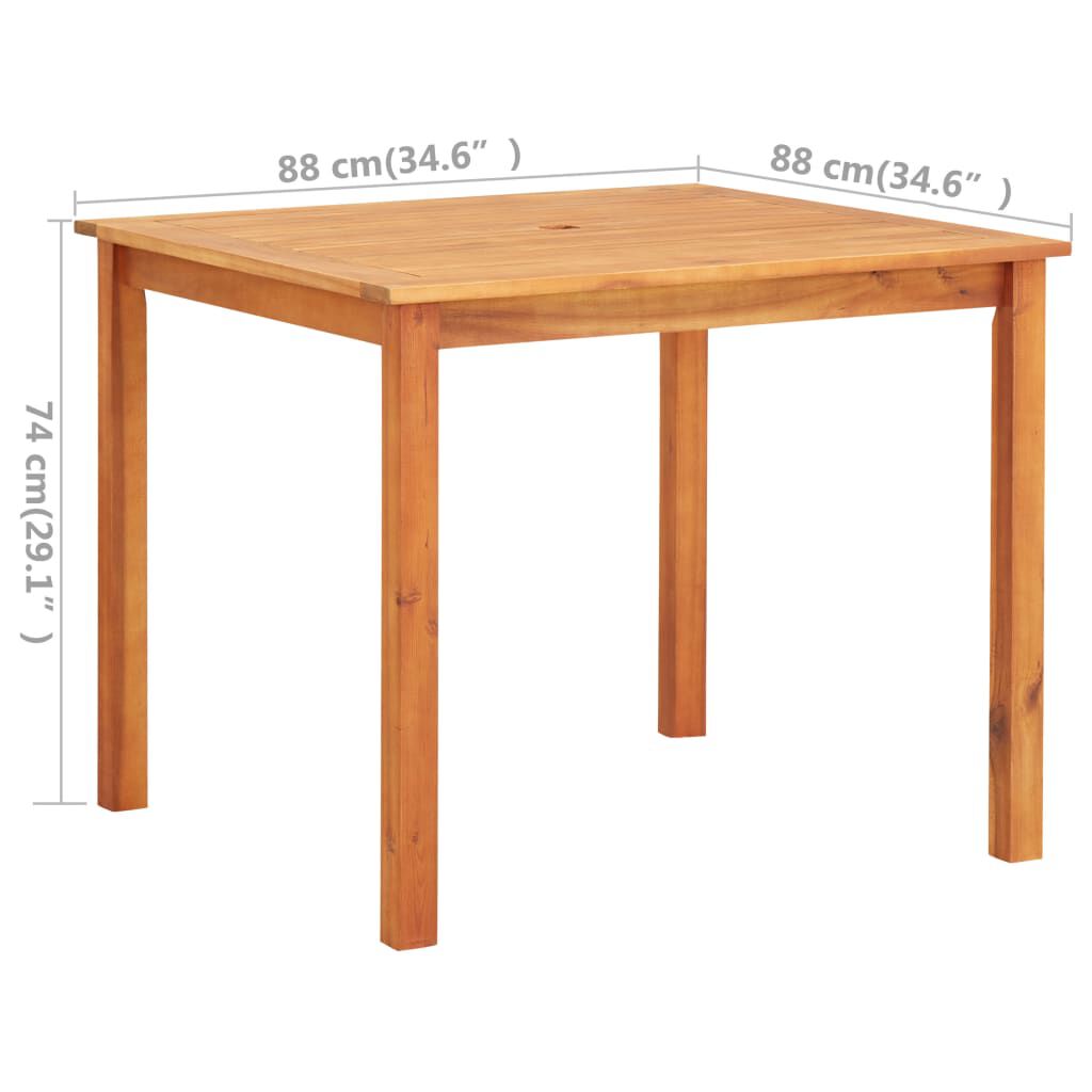 vidaXL 3 Piece Outdoor Dining Set with Cushions Solid Wood Acacia