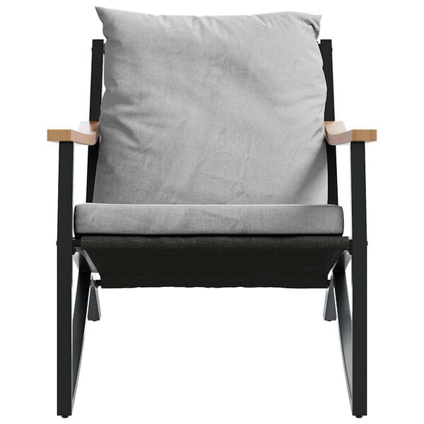 vidaXL 3 Piece Balcony Furniture Set with Cushions Black Steel