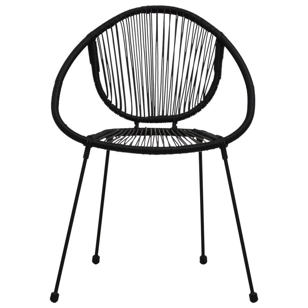 vidaXL 3 Piece Outdoor Dining Set PVC Rattan Black
