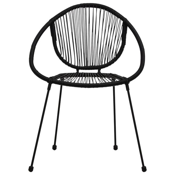 vidaXL 3 Piece Outdoor Dining Set PVC Rattan Black