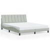 vidaXL Bed Frame with LED without Mattress "Hanko" Light Grey 152x203 cm Velvet
