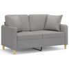 vidaXL 2-Seater Sofa with Pillows&Cushions Light Grey 120 cm Fabric
