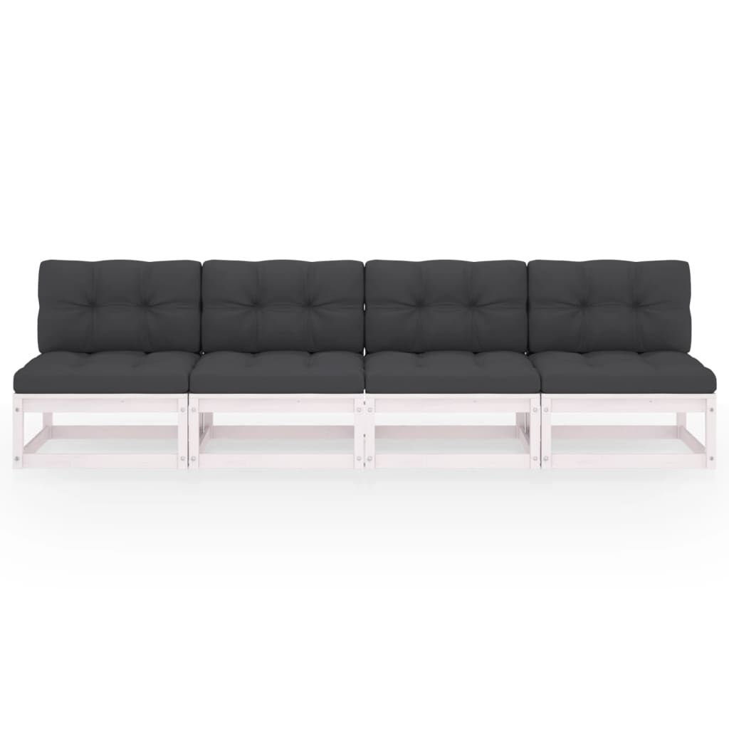 vidaXL 4-Seater Garden Sofa with Cushions Solid Pinewood