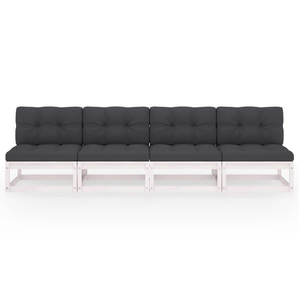 vidaXL 4-Seater Garden Sofa with Cushions Solid Pinewood