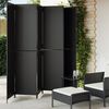 vidaXL Room Divider 6 Panels Black Poly Rattan