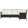 vidaXL 3 Piece Garden Lounge Set with Cushions Poly Rattan Brown