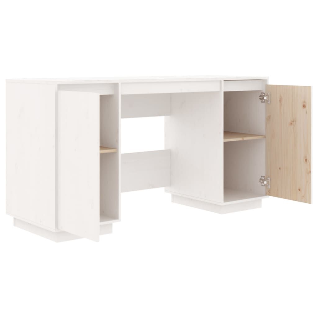 vidaXL Desk White 140x50x75 cm Solid Wood Pine