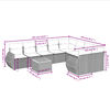 vidaXL 10 Piece Garden Sofa Set with Cushions Grey Poly Rattan
