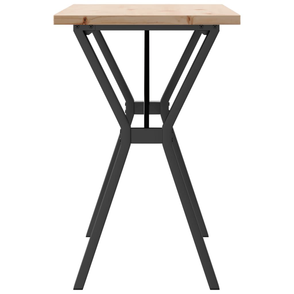 vidaXL Dining Table Y-Frame 100x50x75.5 cm Solid Wood Pine and Steel
