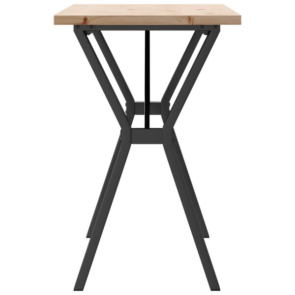 vidaXL Dining Table Y-Frame 100x50x75.5 cm Solid Wood Pine and Steel