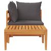 vidaXL 2 Piece Garden Lounge Set with Dark Grey Cushions Acacia Wood