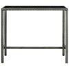 vidaXL 7 Piece Garden Bar Set with Cushions Poly Rattan Grey