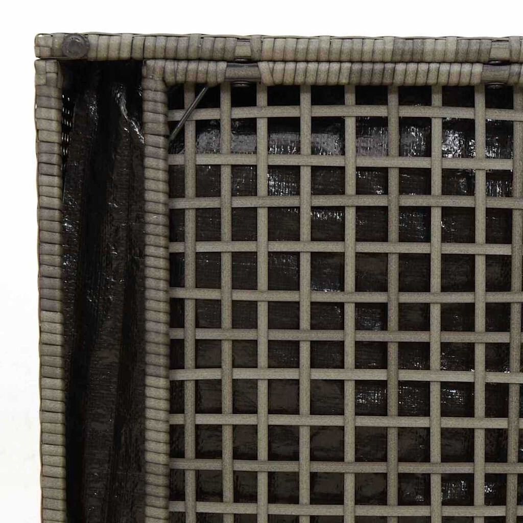 vidaXL Cushion Box with Storage Grey 50 x 50 x 50 cm Poly Rattan
