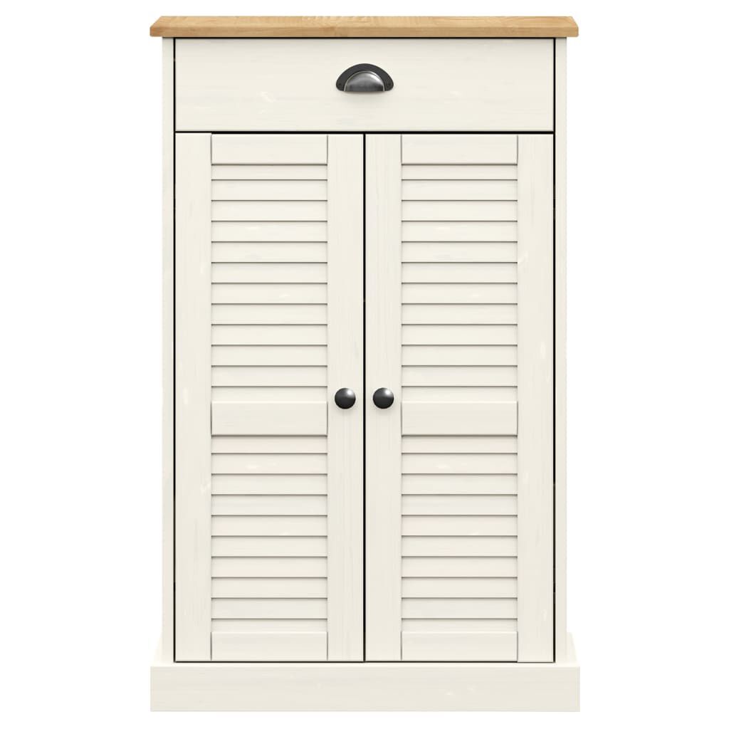 vidaXL Shoe Cabinet VIGO White 60x35x96 cm Solid Wood Pine