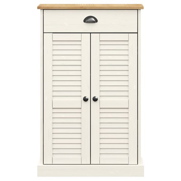 vidaXL Shoe Cabinet VIGO White 60x35x96 cm Solid Wood Pine