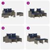 vidaXL 5 Piece Garden Sofa Set with Cushions Stackable Grey Poly Rattan