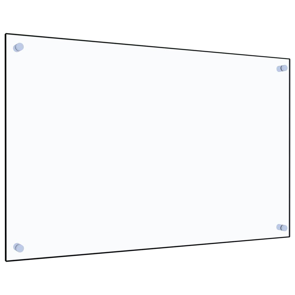 vidaXL Kitchen Backsplash Transparent 80 x 50 cm Tempered Glass