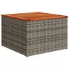 vidaXL Garden Table Grey 55x55x37 cm Poly Rattan and Acacia Wood