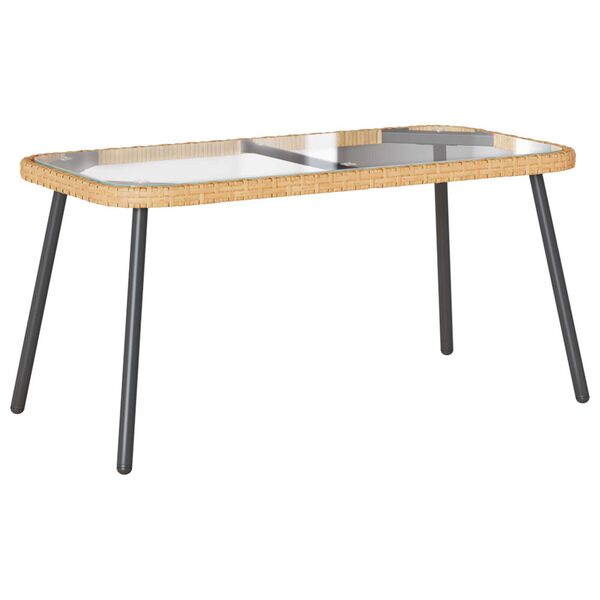 vidaXL Coffee Table Natural 90x45x42 cm Poly Rattan