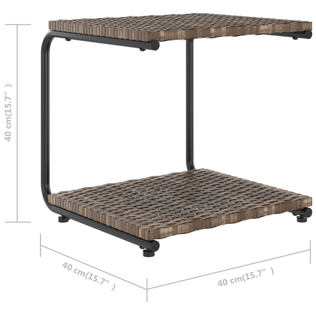 vidaXL 2-Person Garden Sun Bed with Cushions Poly Rattan Brown