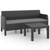 vidaXL 2 Piece Garden Lounge Set with Cushions PP Rattan Anthracite