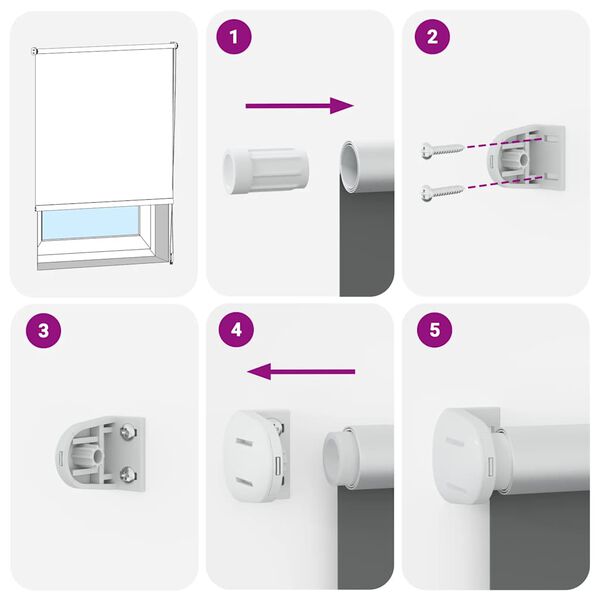 Roller Blind Blackout 60 x 120 cm Grey